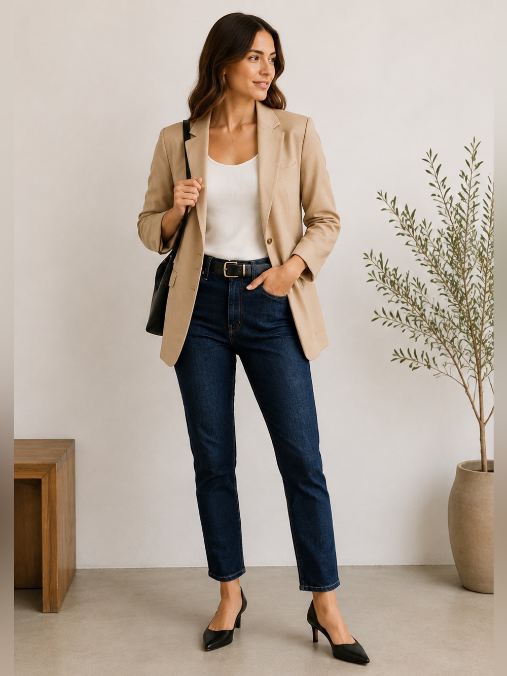 Everlane Dark Wash High Rise Ankle Jeans Straight Leg Denim size 27 sku 8825